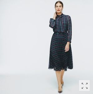 Tie Neck Dress with a Hint of Pink